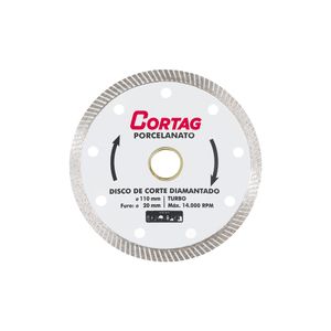 Disco de Corte Diamantado Turbo Porcelanato Cortag