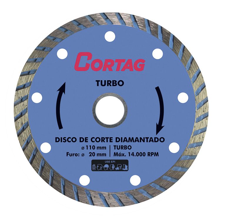 Disco-de-Corte-Diamantado-Turbo-110mm-Cortag