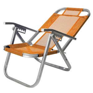 Cadeira de Praia Ipanema Reclinável Laranja Botafogo