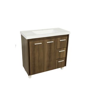 Gabinete MDF C/ Lavatório Sintético Detally 800x370x710mm Ipê Sicmol