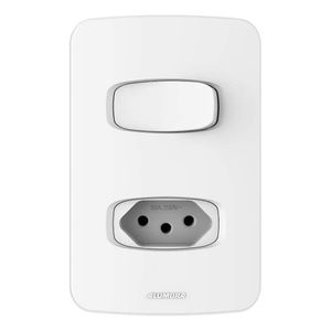 Conjunto 1 Interruptor Simples e 1 Tomada 4x2 10A Alumbra