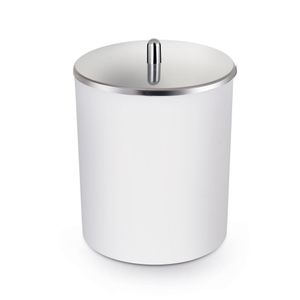 Lixeira Com Tampa 5L Branco Inox Arthi