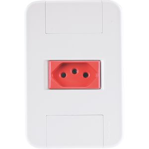 Conjunto 1 Tomada Tablet 4x2 2P+T 20A 250V Branco/Vermelho Tramontina