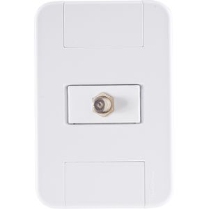 Conjunto 1 Tomada Tablet 4x2 TV/SAT Coaxial Branco Tramontina