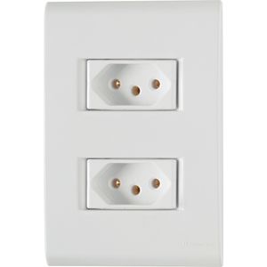 Conjunto 2 Tomadas Liz 4x2 2P+T 10A 250V Branco Tramontina