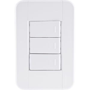 Conjunto 3 Interruptores Simples Tablet Branco 4x2 10A 250V Branco Tramontina