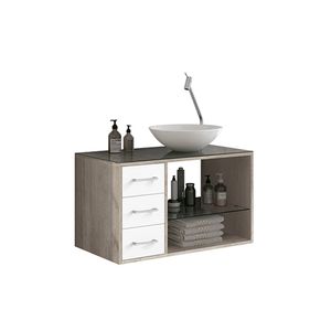 Gabinete 47x80x45cm Tamar Barrique/Branco Astral Design