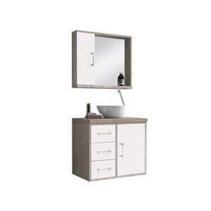 Gabinete C/ Espelheira 52x60x40cm Sevilha Barrique/Branco Astral Design
