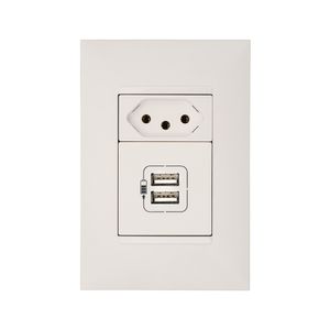 Conjunto 1 Tomada USB Pial Plus 4x2 10A Pial