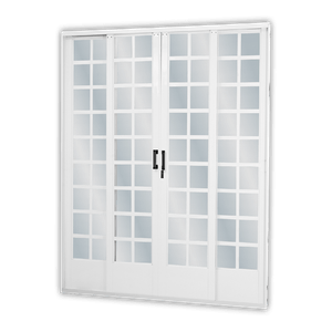 Porta de Correr 4F Quadriculada 215X200CM Branco MGM