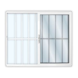 Janela de Correr Alumínio Sólida 2F Móveis Grade 100X150CM Branco MGM