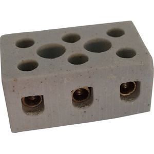 Conector Tripolar Porcelana Branco 16mm A.Santos