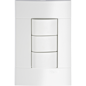 Conjunto 3 Interruptores Simples 10A 250V Lunare Branco Polar Schneider
