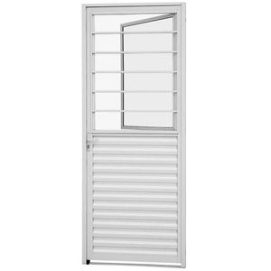 Porta Alumínio Com Postigo Alumislim D 215X87X3,15 Branco Sasazaki