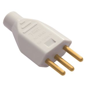 Plugue Bipolar Com Aterramento 2P+T Móvel Junção Macho 10A 250V Cinza Fame