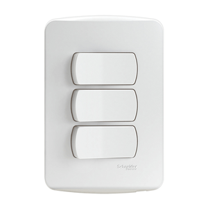 Conjunto 3 Interruptores Simples 10A 250V Miluz Branco Polar Schneider