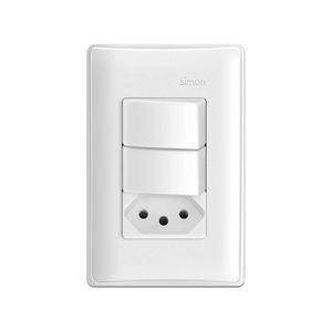 Conjunto 2 Interruptores Simples e 1 Tomada 4x2 10A Simon