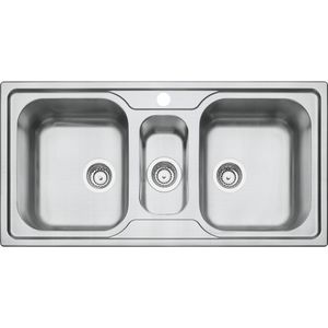 3 Cubas de Sobrepor Marea Inox Acetinado 100x50cm Tramontina