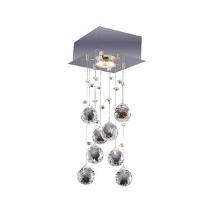 Plafon de Cristal Brilhante Quadrado 14cm Bronzearte