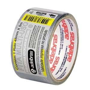 Fita Adesiva Multiuso Prata Silver Tape 48x5 Adelbras