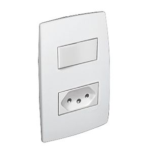 Conjunto 1 Interruptor Simples e 1 Tomada Pial Plus 4x2 10A Pial
