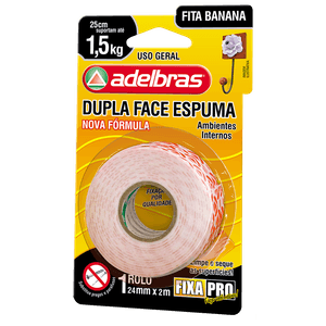 Fita Adesiva Dupla-Face Espuma 24x2 Adelbras
