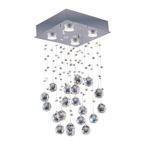 Plafon de Cristal Brilhante Quadrado 25cm Bronzearte