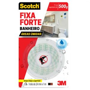 Fita Dupla Face Fixa Forte Banheiro Scotch 24MMX1M 3M