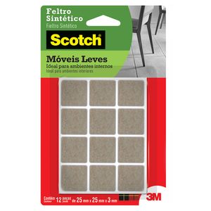 Feltro Sintético Marron Quadrado P Scotch 3M