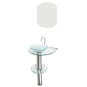 Conjunto C/ Lavabo e Espelho Cris 55cm Inox CrisMetal