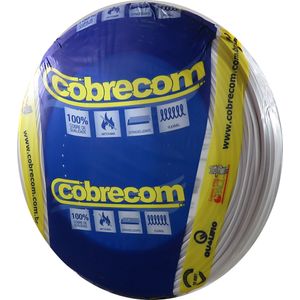 Cabo Flexível 1,5mm 750V Rolo 100m Branco Cobrecom
