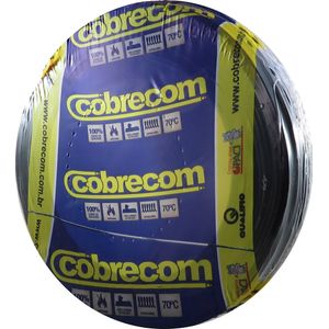 Cabo Flexível 1,5mm 750V Rolo 100m Preto Cobrecom