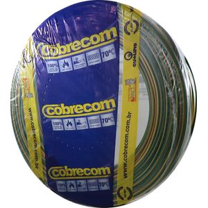 Cabo Flexível 1,5mm 750V Rolo 100m Verde/Amarelo Cobrecom