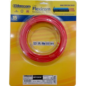 Cabo Flexível 2,5mm 750V Blister 15m Vermelho Cobrecom