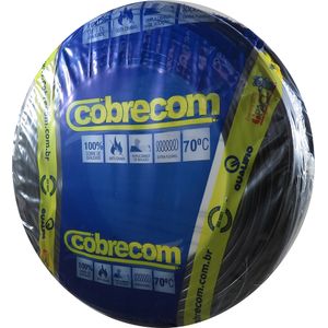 Cabo Flexível 2,5mm 750V Rolo 100m Preto Cobrecom