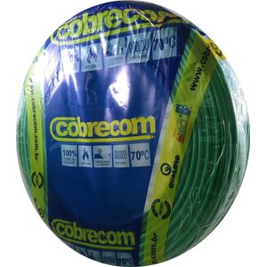 Cabo Flexível 2,5mm 750V Rolo 100m Verde Cobrecom