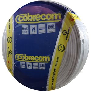 Cabo Flexível 6,0mm 750V Rolo 100m Branco Cobrecom