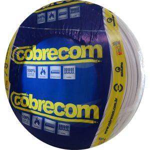 Cabo Flexível 10,0mm 750V Rolo 100m Branco Cobrecom