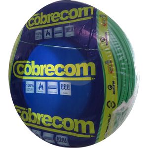 Cabo Flexível 10,0mm 750V Rolo 100m Verde Cobrecom