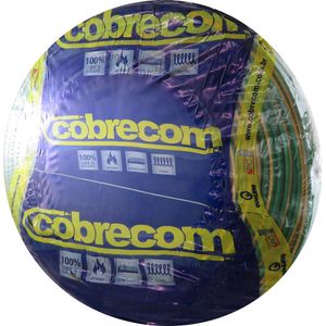 Cabo Flexível 10,0mm 750V Rolo 100m Verde/Amarelo Cobrecom
