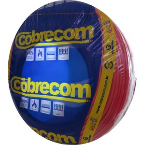 Cabo Flexível 10,0mm 750V Rolo 100m Vermelho Cobrecom