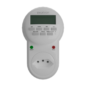 Temporizador Timer Digital Com Plugue e Tomada Elétrica Exatron