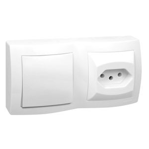 Conjunto 1 Interruptor Simples e 1 Tomada Sistema X 10A Pial