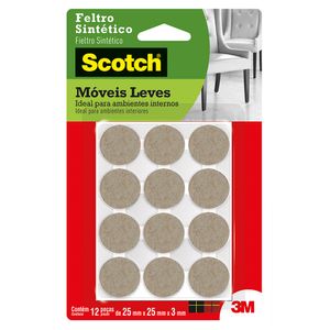 Feltro Sintético Marron Redondo P Scotch 3M