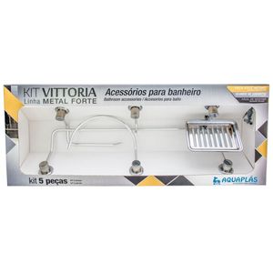 Kit Acessórios Para Banheiro Vitoria Cromado Stamplas