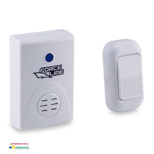 Campainha Sem Fio Digital Branco Force line