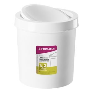 Lixeira Redonda Com Basculante Branco 4,3L Atlas