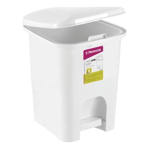 Lixeira Retangular Com Pedal Branco 6L Atlas