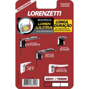 Resistência Acqua Duo Ultra 220V 7800W Lorenzetti