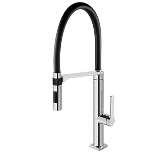 Misturador Monocomando de Mesa Para Cozinha Doc Preto/Cromado Docol
